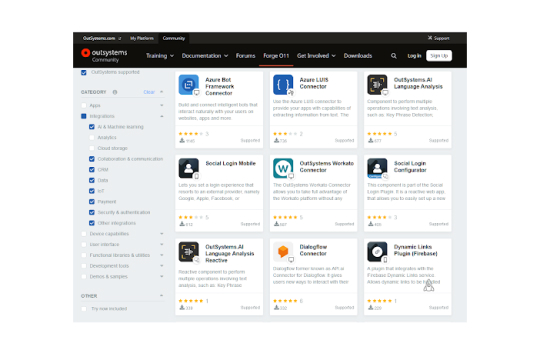 forge components available for integration