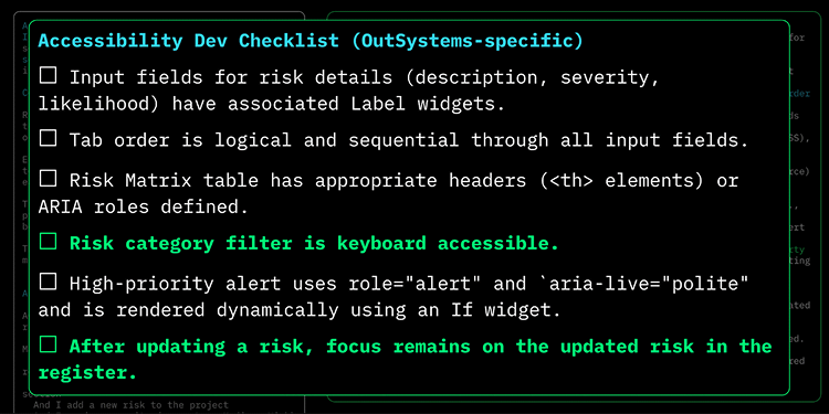 accessibility checklist instructions