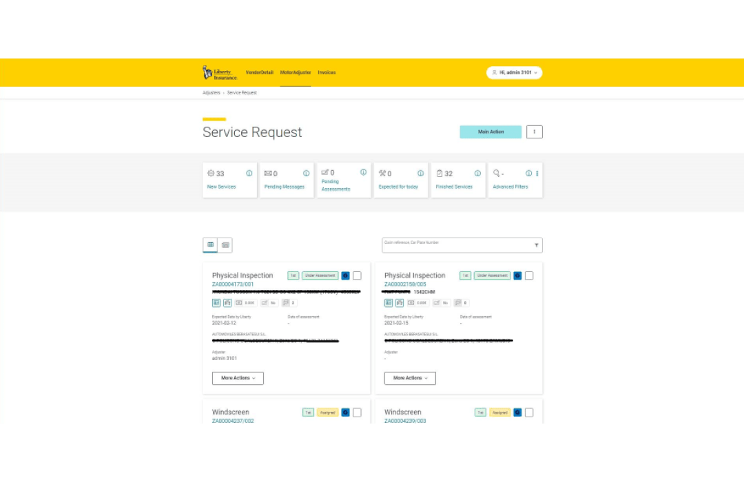 liberty insurance service request portal